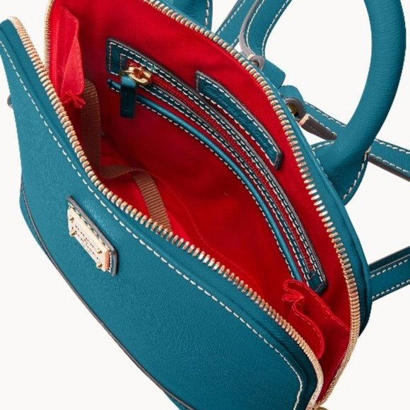 Dooney & Bourke Saffiano Small Zip Pod Backpack, NWT in bag, Deep Teal - Picture 3 of 5